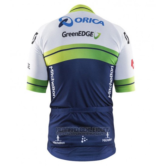 2016 Fahrradbekleidung Orica GreenEDGE Wei und Blau Trikot Kurzarm und Tragerhose - zum Schließen ins Bild klicken